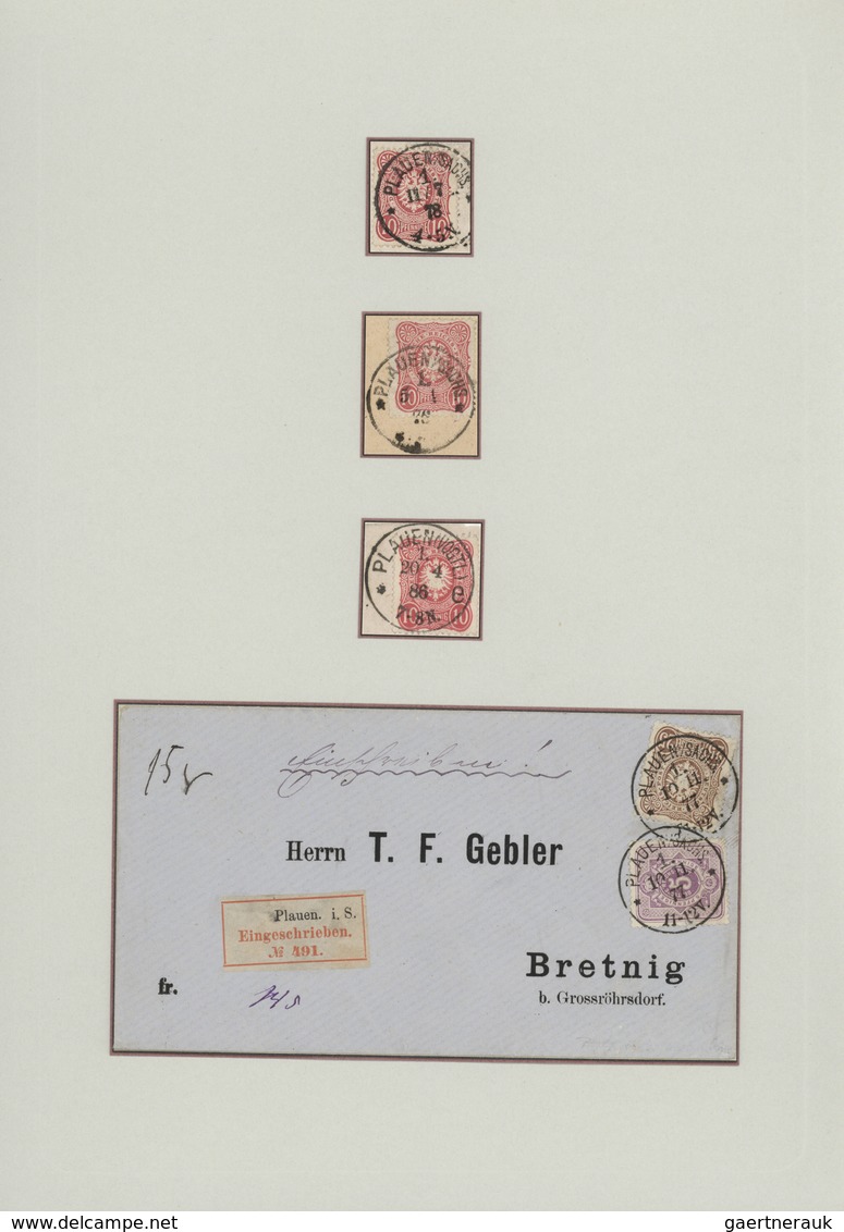 Sachsen - Nachverwendete Stempel: 1872/1900 (ca.), Nachverwendungen und Ablöser, umfassende Sammlung