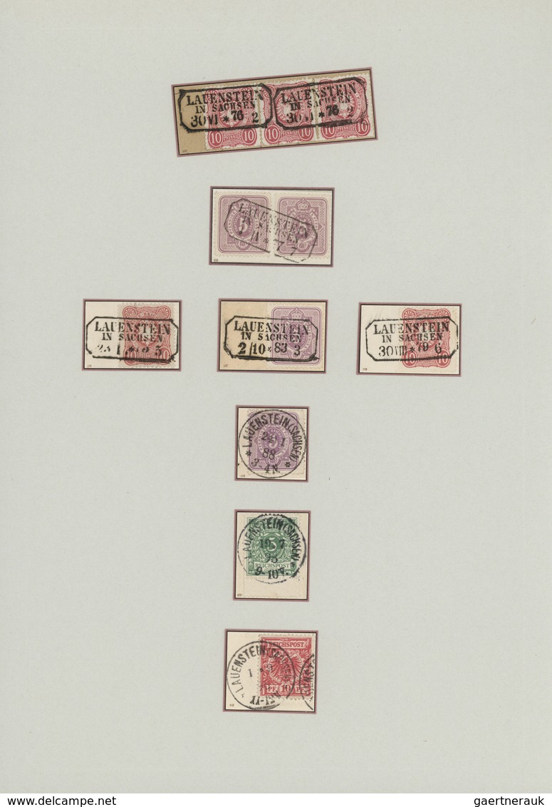 Sachsen - Nachverwendete Stempel: 1872/1900 (ca.), Nachverwendungen und Ablöser, umfassende Sammlung