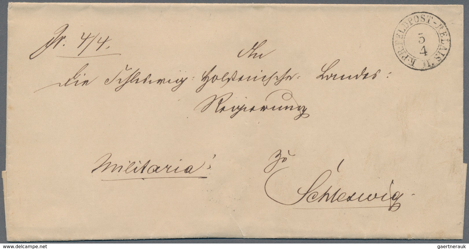 Schleswig-Holstein - Marken Und Briefe: 1850/1868 (ca.), Lot Von Sechs (meist Markenlosen) Briefen, - Sonstige & Ohne Zuordnung