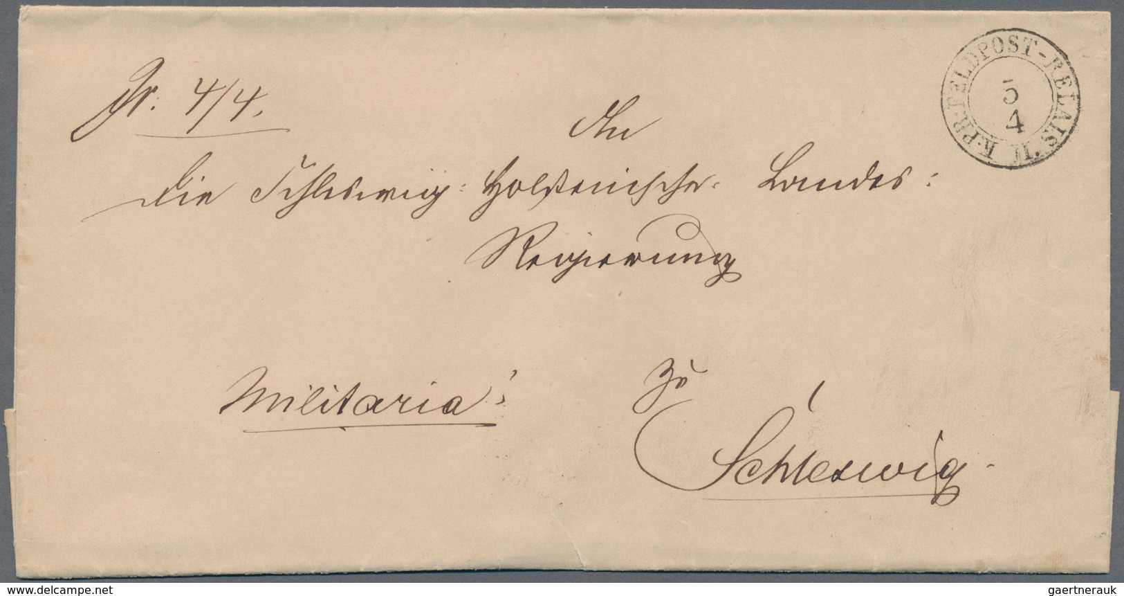 Schleswig-Holstein - Marken Und Briefe: 1850/1868 (ca.), Lot Von Sechs (meist Markenlosen) Briefen, - Other & Unclassified