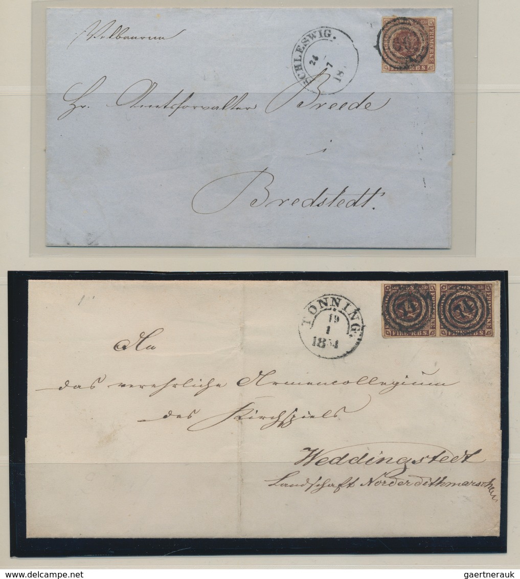 Schleswig-Holstein - Stempel Auf Dänemark: 1851-54 Spezialsammlung Von Ringstempeln Aus Schleswig-Ho - Sonstige & Ohne Zuordnung
