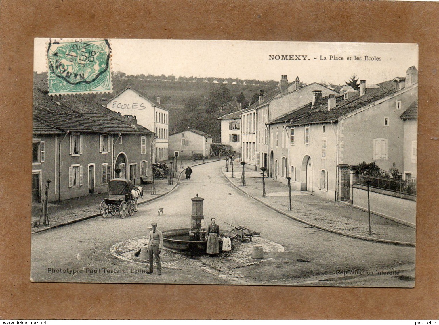 CPA - NOMEXY (8) - Aspect De La Fontaine-Abreuvoir, De La Place Et Des Ecoles En 1906 - Paul Testart - Nomexy