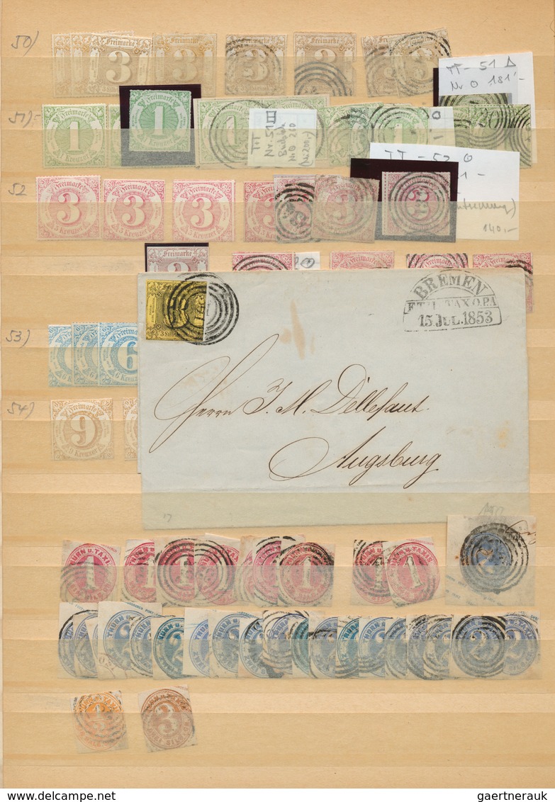 Thurn & Taxis - Marken Und Briefe: 1851/67, Dubletten-Album Ab Nr. 1, Dabei Viele Bessere Werte Oft - Other & Unclassified