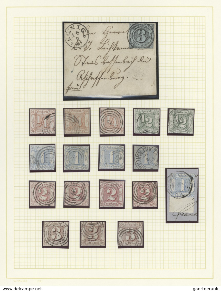 Thurn & Taxis - Marken Und Briefe: 1852/1866, Saubere Gestempelte Sammlung Von 131 Marken (incl. Ein - Sonstige & Ohne Zuordnung