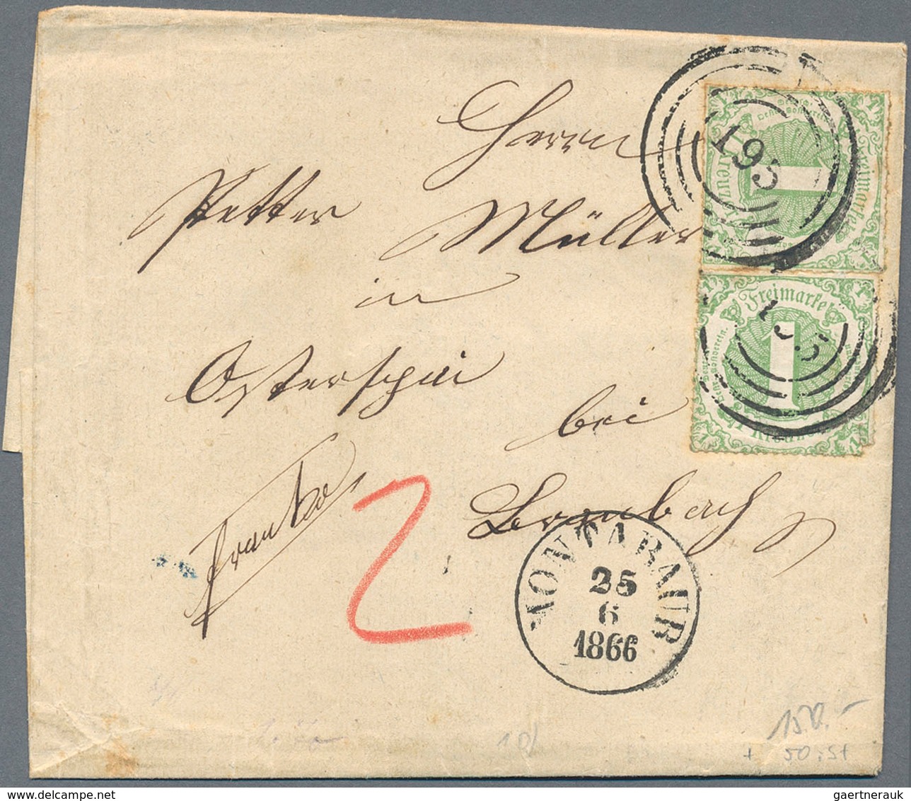 Thurn & Taxis - Marken und Briefe: 1853/1866 (ca.), abwechslungsreicher Posten von rund 140 frankier