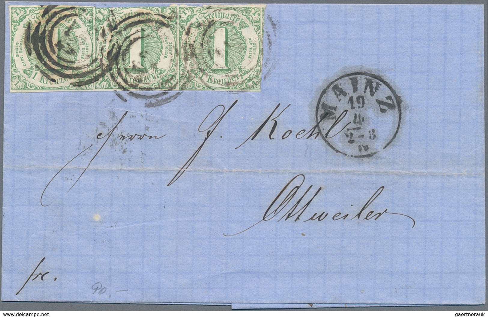 Thurn & Taxis - Marken und Briefe: 1853/1866 (ca.), abwechslungsreicher Posten von rund 140 frankier