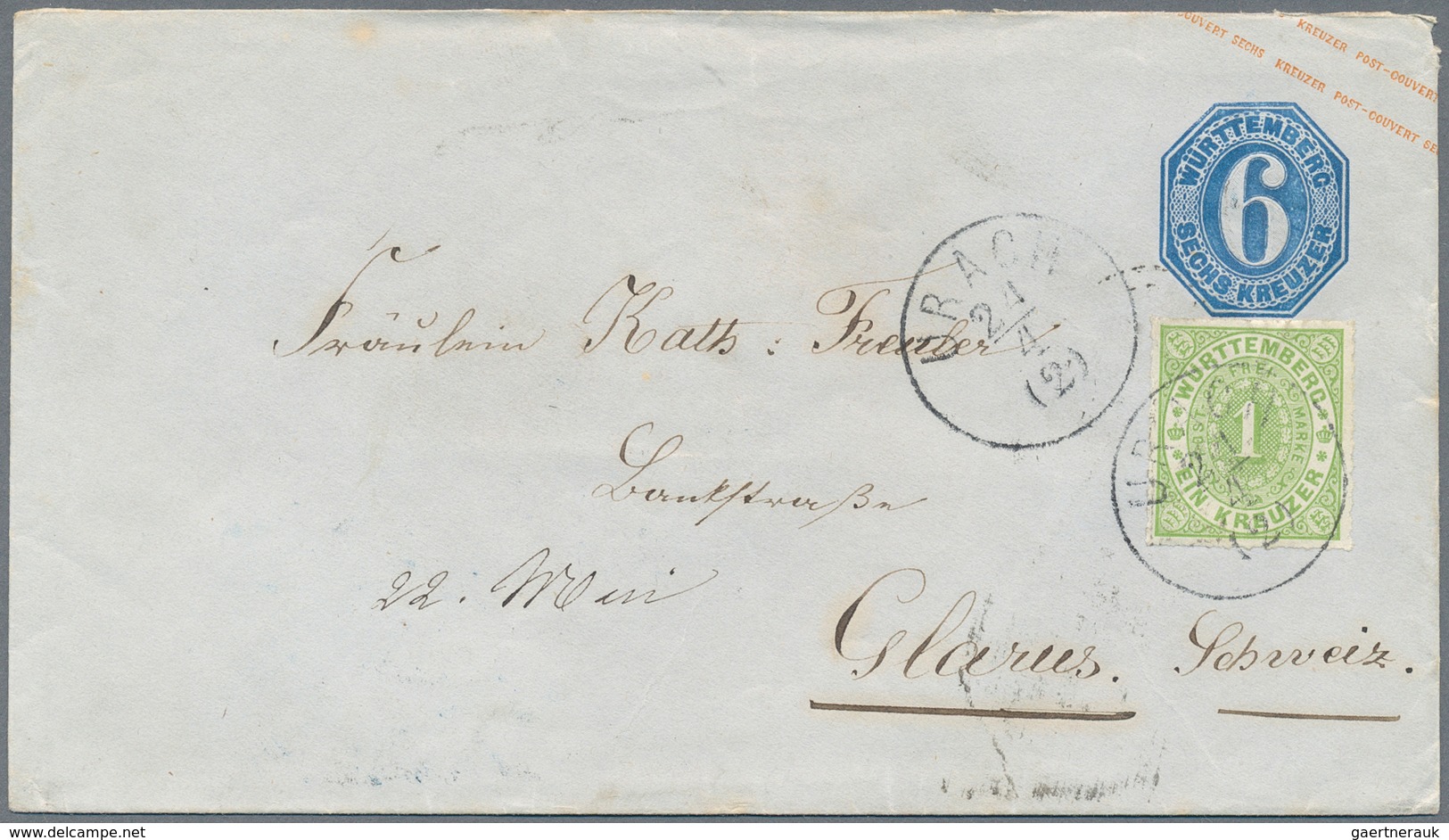 Württemberg - Marken und Briefe: 1852/1874 (ca.), abwechslungsreicher Posten von über 110 Belegen, d
