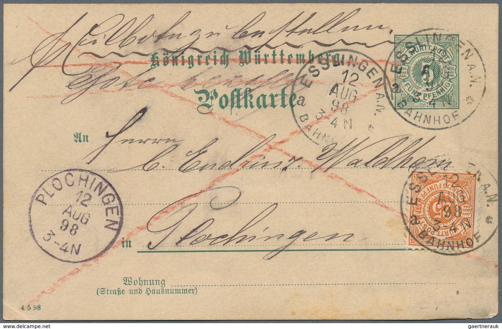 Württemberg - Marken und Briefe: 1874/1923, Partie von ca. 35 Briefen und Karten, dabei Paketkarten,