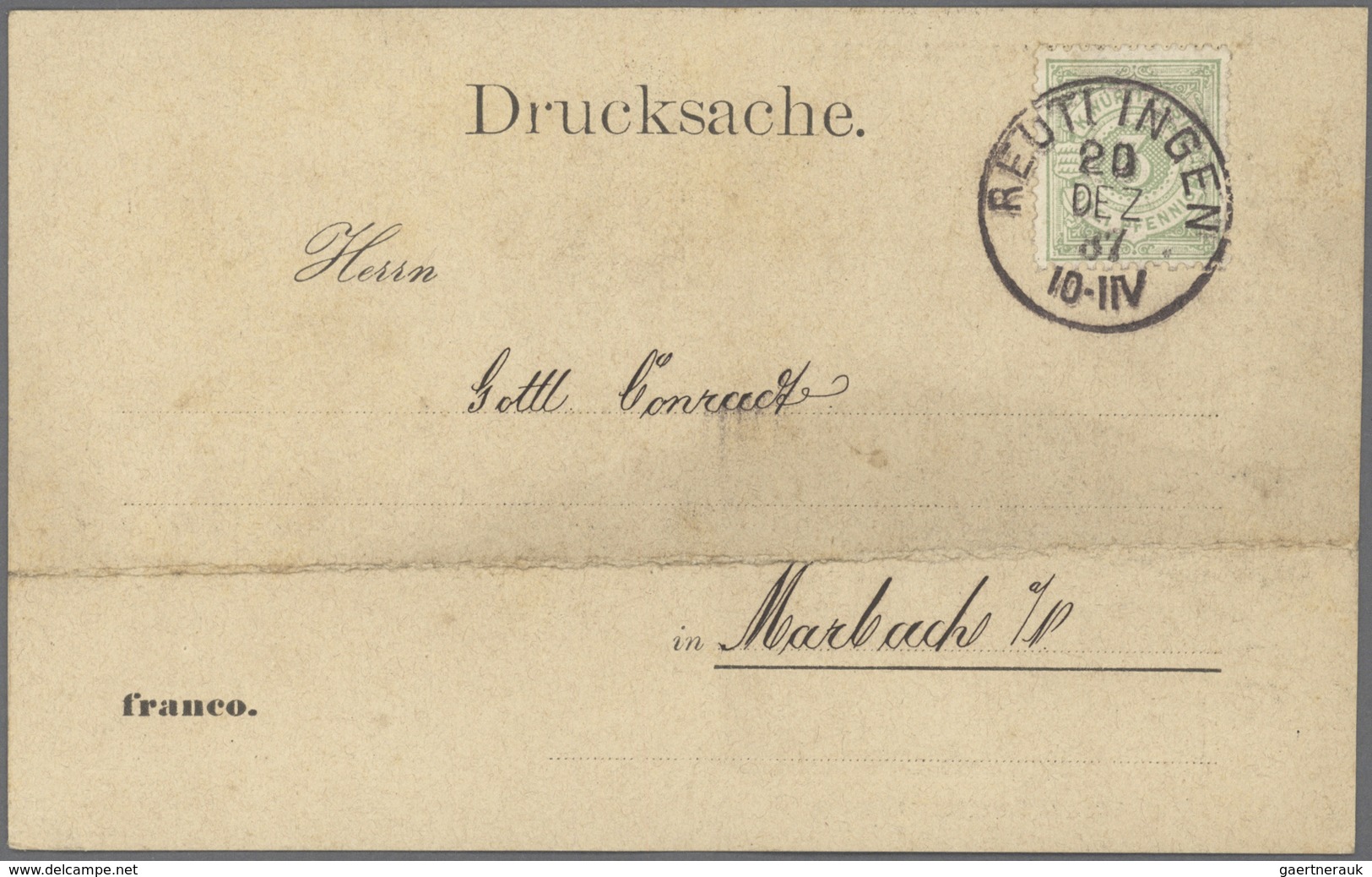 Württemberg - Marken Und Briefe: 1880-1920, Partie Mit Ca. 1500 Ganzsachen Und Postkarten Aus Einer - Other & Unclassified