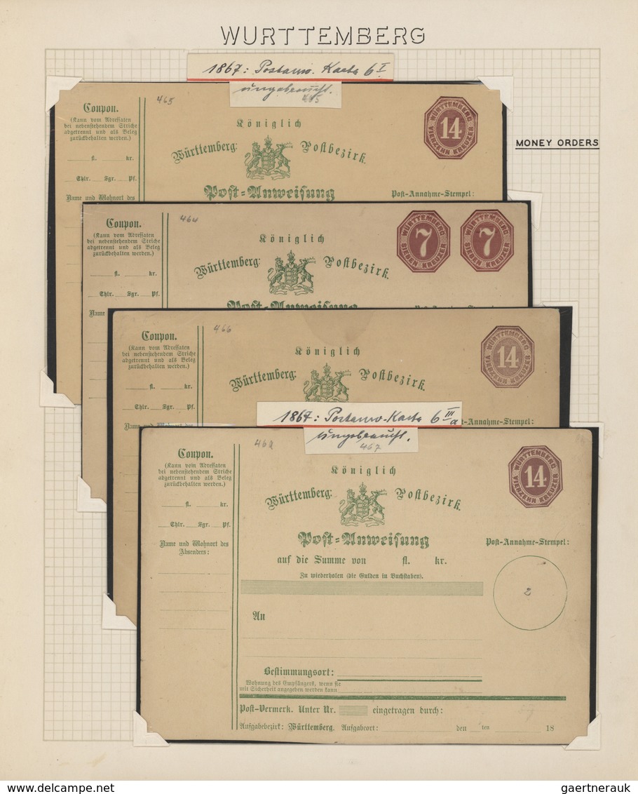 Württemberg - Ganzsachen: Ab 1862, KREUZERAUSGABEN. Uralte und umfangreiche Spezialsammlung in 4 Bän