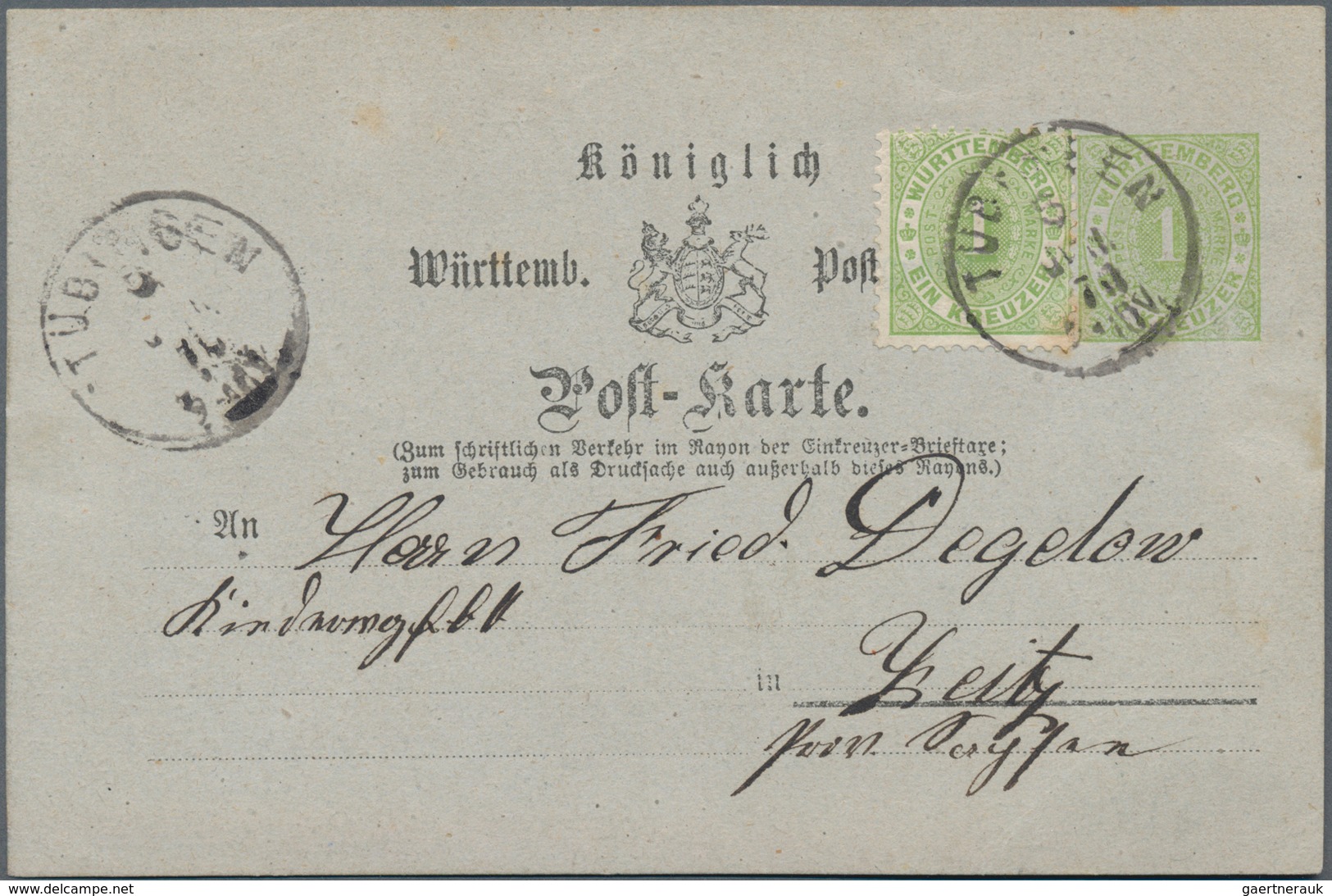 Württemberg - Ganzsachen: 1870-1875, Kollektion Mit 76 Karten Gebraucht Und Ungebraucht, Dabei Besse - Other & Unclassified