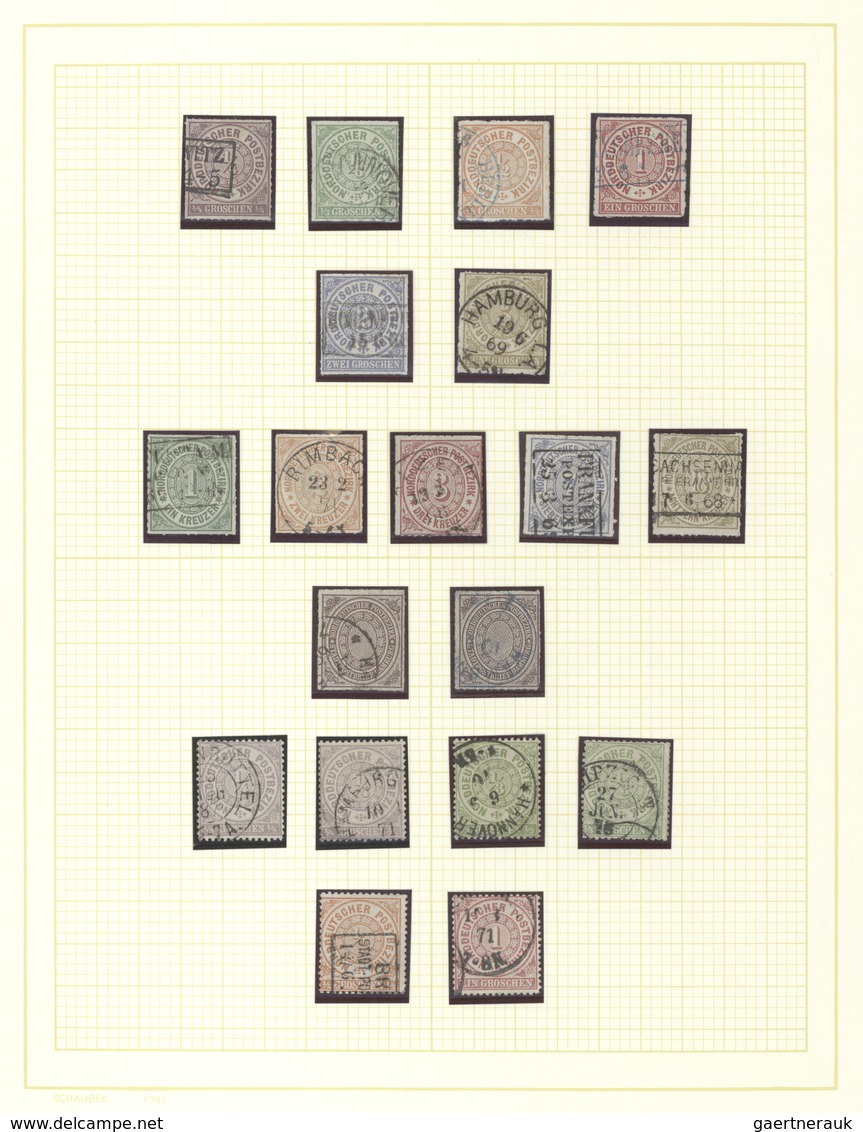 Norddeutscher Bund - Marken Und Briefe: 1868/1870, Saubere Gestempelte Sammlung Von 34 Marken Auf Al - Sonstige & Ohne Zuordnung