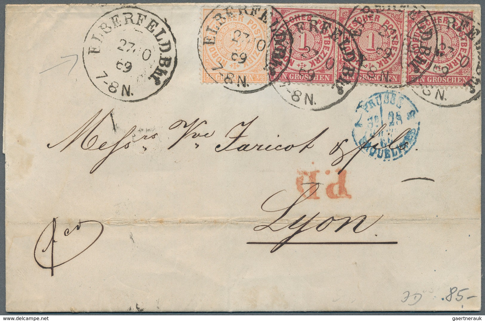 Norddeutscher Bund - Marken und Briefe: 1868/1871 (ca.), vielseitiger Posten von rund 150 Briefen, m