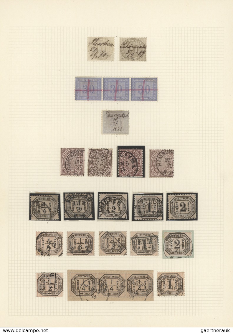 Norddeutscher Bund - Marken Und Briefe: 1868/71, Gestempelte Sammlung Teils Mehrfach Dabei Viele Zen - Sonstige & Ohne Zuordnung