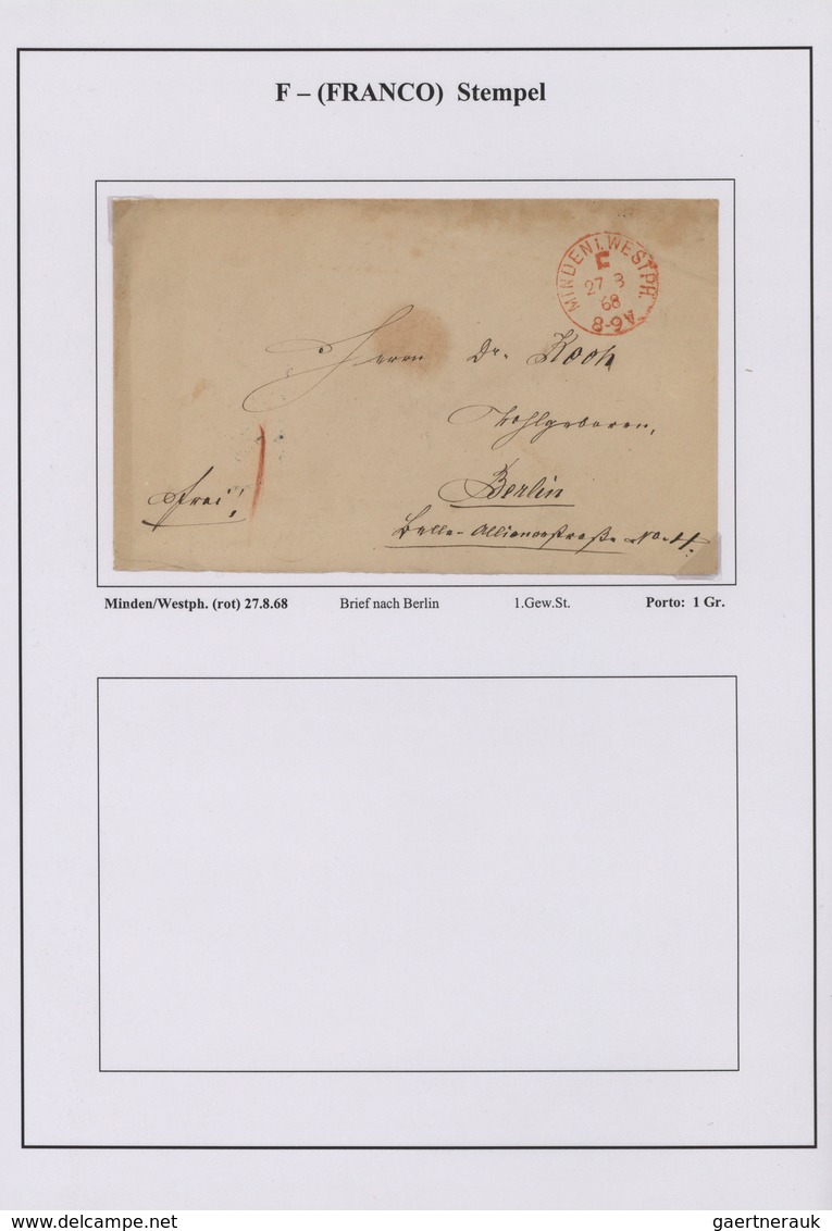 Norddeutscher Bund - Stempel: 1868/73, Die "F" (Franco)-Stempel, Der Beginn Der Postautomatisation I - Other & Unclassified