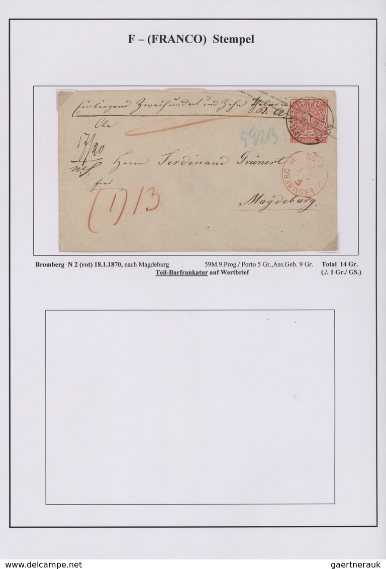 Norddeutscher Bund - Stempel: 1868/73, Die "F" (Franco)-Stempel, der Beginn der Postautomatisation i