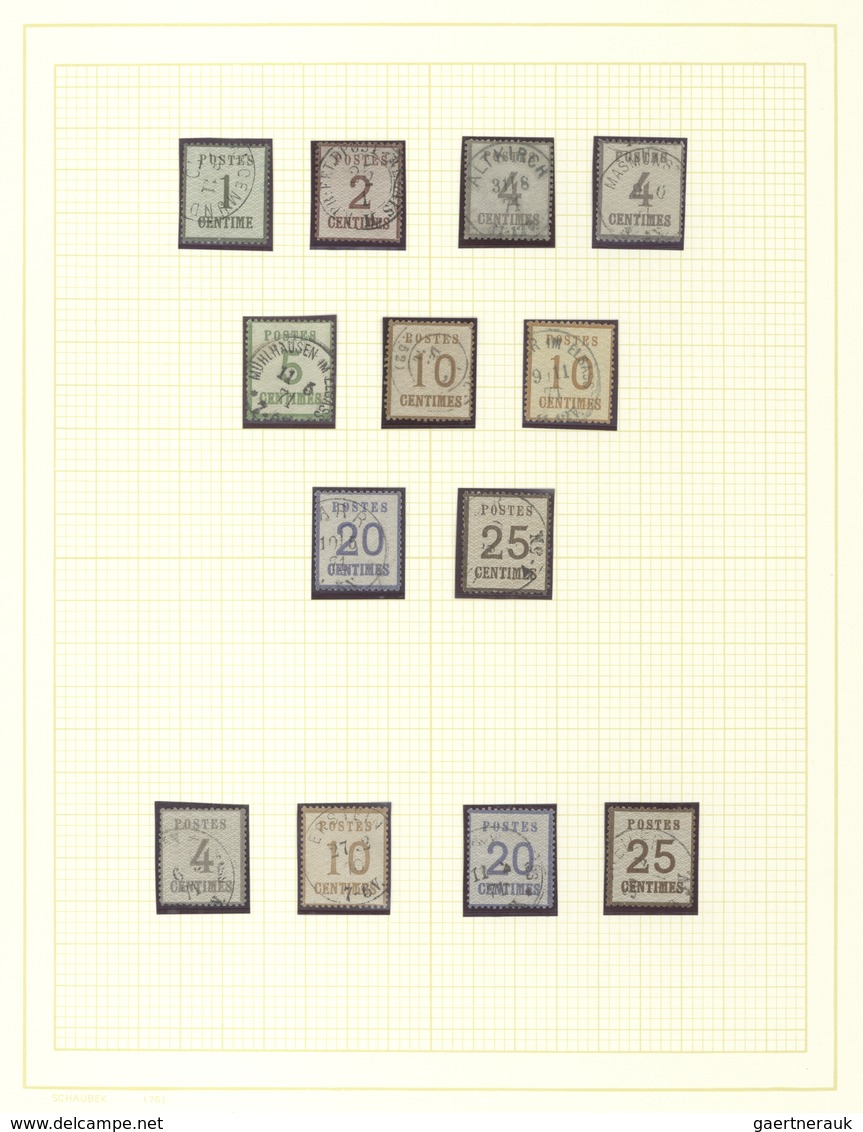 Elsass-Lothringen - Marken Und Briefe: 1870/181, Saubere Gestempelte Sammlung Von 13 Marken 1 C. Bis - Other & Unclassified