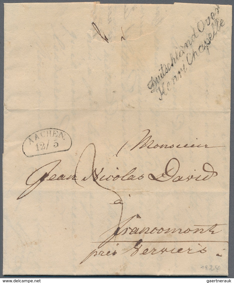 Grenzübergangsstempel: 1814/1867, Partie Mit 13 Belegen, Dabei Interessante Stücke Wie Roter L2 "Fra - Vorphilatelie