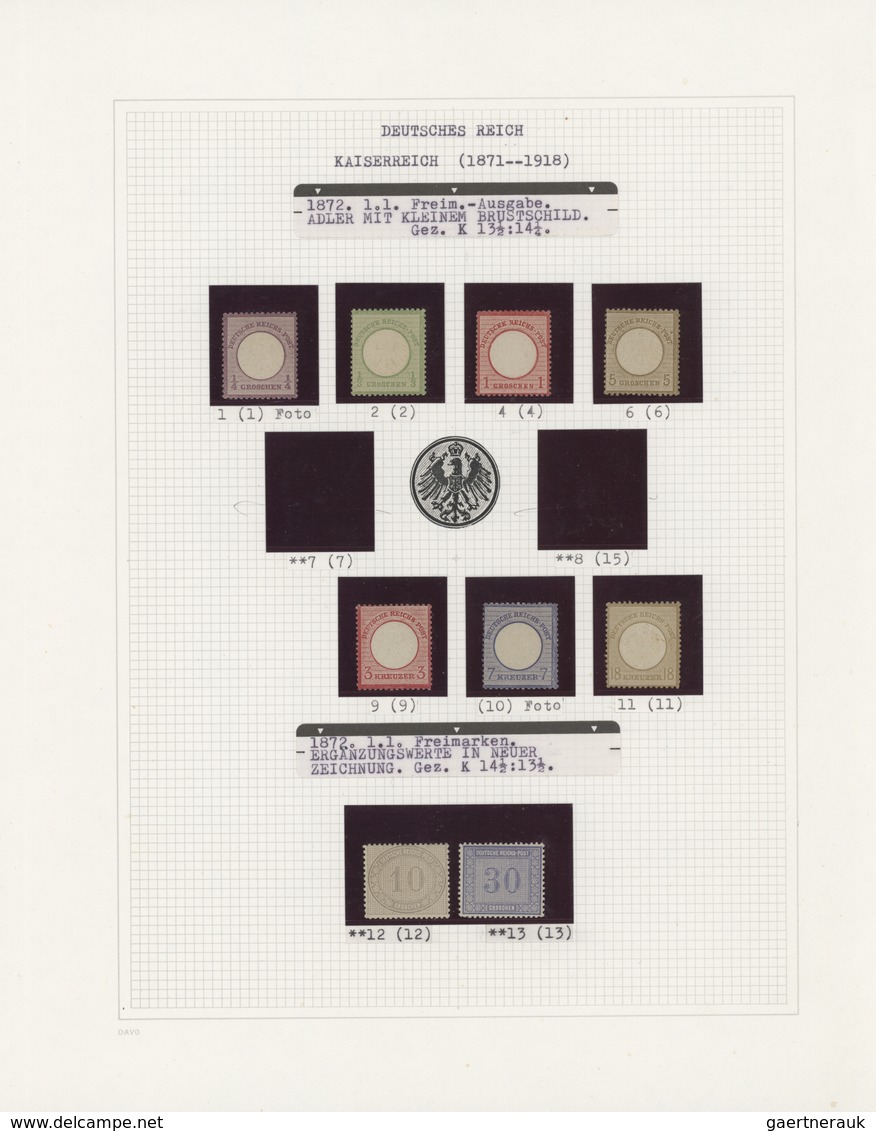 Deutsches Reich: 1872/1917, Hochwertige, Ungebrauchte Und Postfrische Sammlung Ab Mi.-Nr. 1 (Befund - Sammlungen