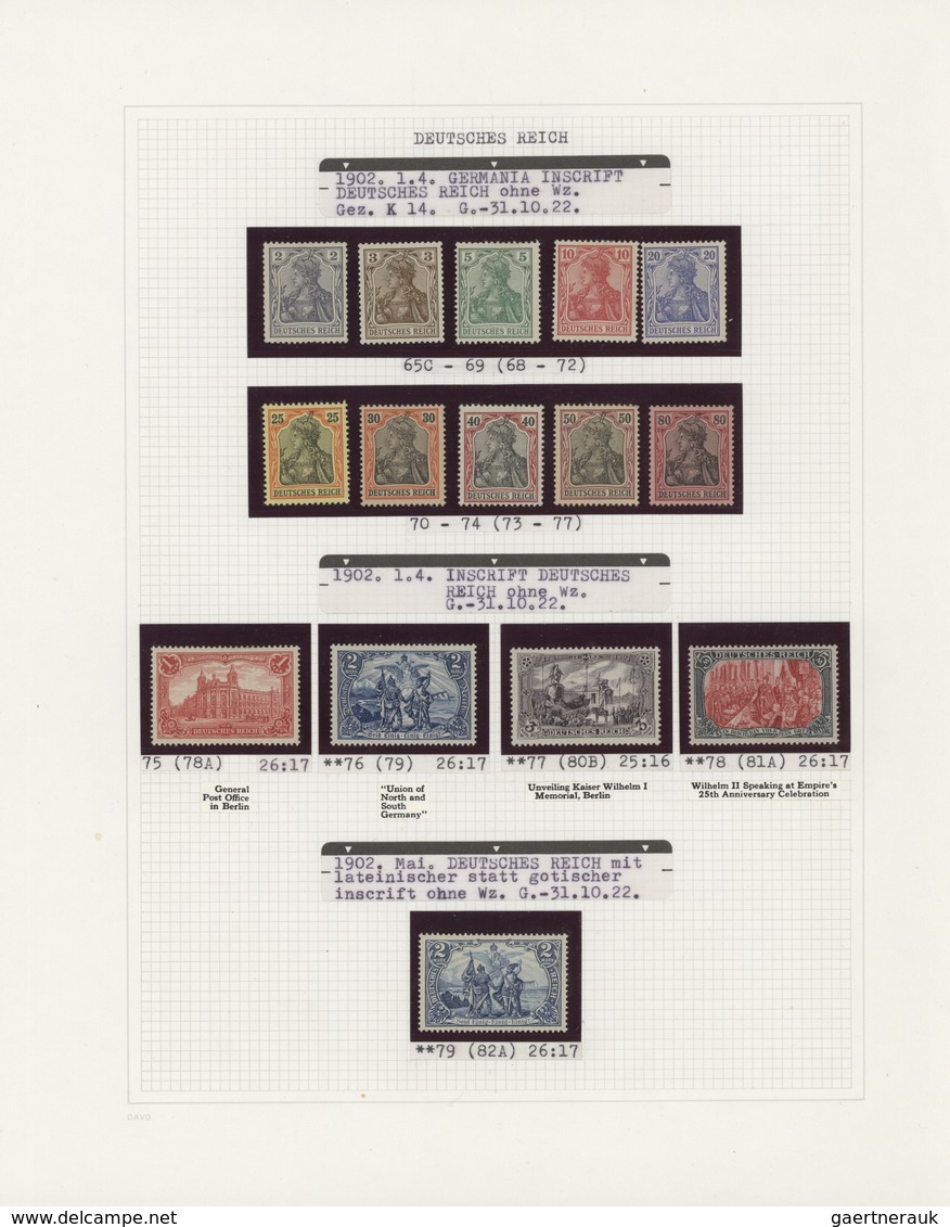 Deutsches Reich: 1872/1917, Hochwertige, Ungebrauchte Und Postfrische Sammlung Ab Mi.-Nr. 1 (Befund - Collections