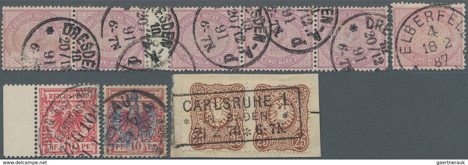 Deutsches Reich: 1876/1895, Gestempelte Spezialpartie Von 26 Marken, Etwas Unterschiedliche Erhaltun - Collections