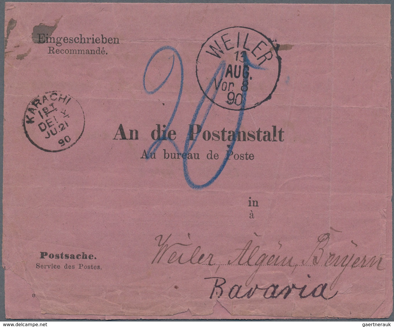 Deutsches Reich: 1890/1920 (ca.), Dt.Reich Und Bayern, Partie Von Ca. 70 Briefen Und Karten, Untersc - Collections