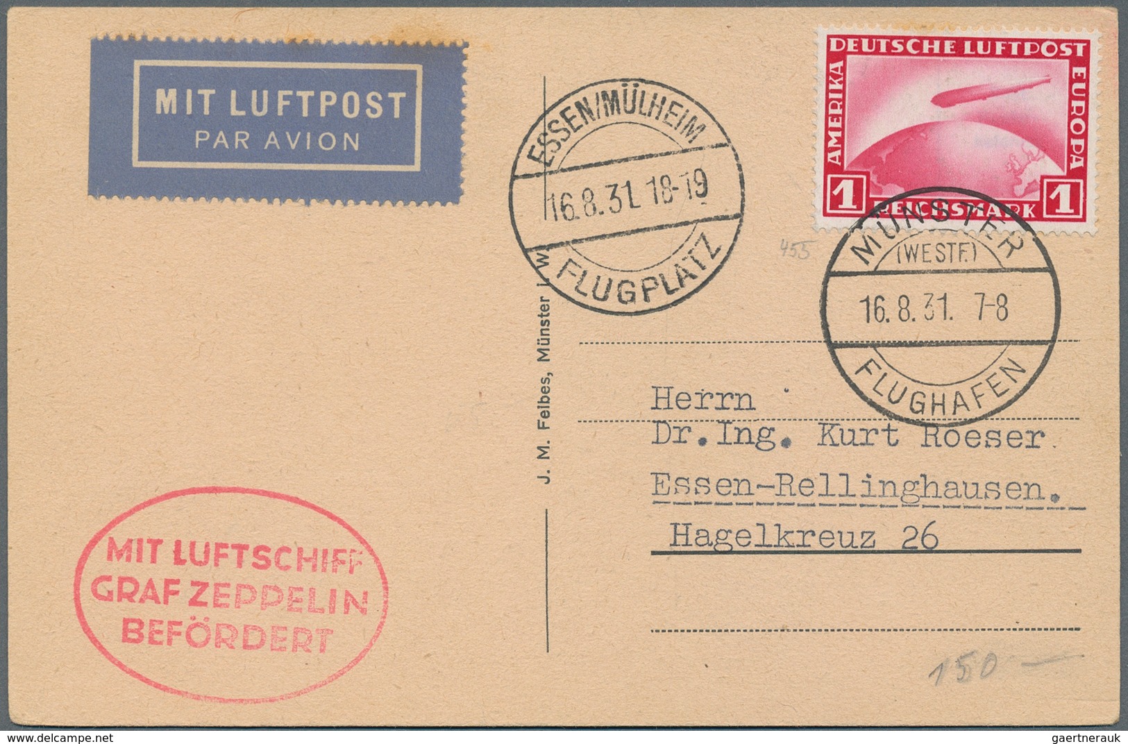 Deutsches Reich: 1912/1942 (ca.), Netter Kleiner Posten Von 35 Belegen Mit Seltenen Stücken Wie Zepp - Collections