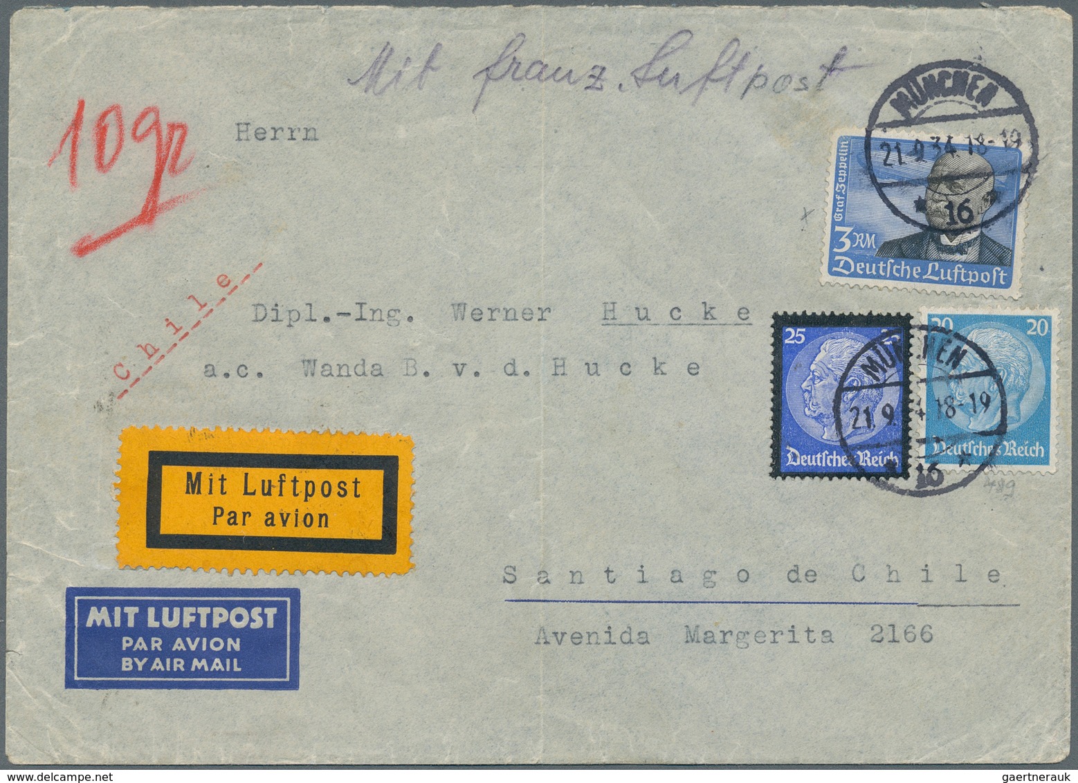 Deutsches Reich: 1912/1942 (ca.), Netter Kleiner Posten Von 35 Belegen Mit Seltenen Stücken Wie Zepp - Collections