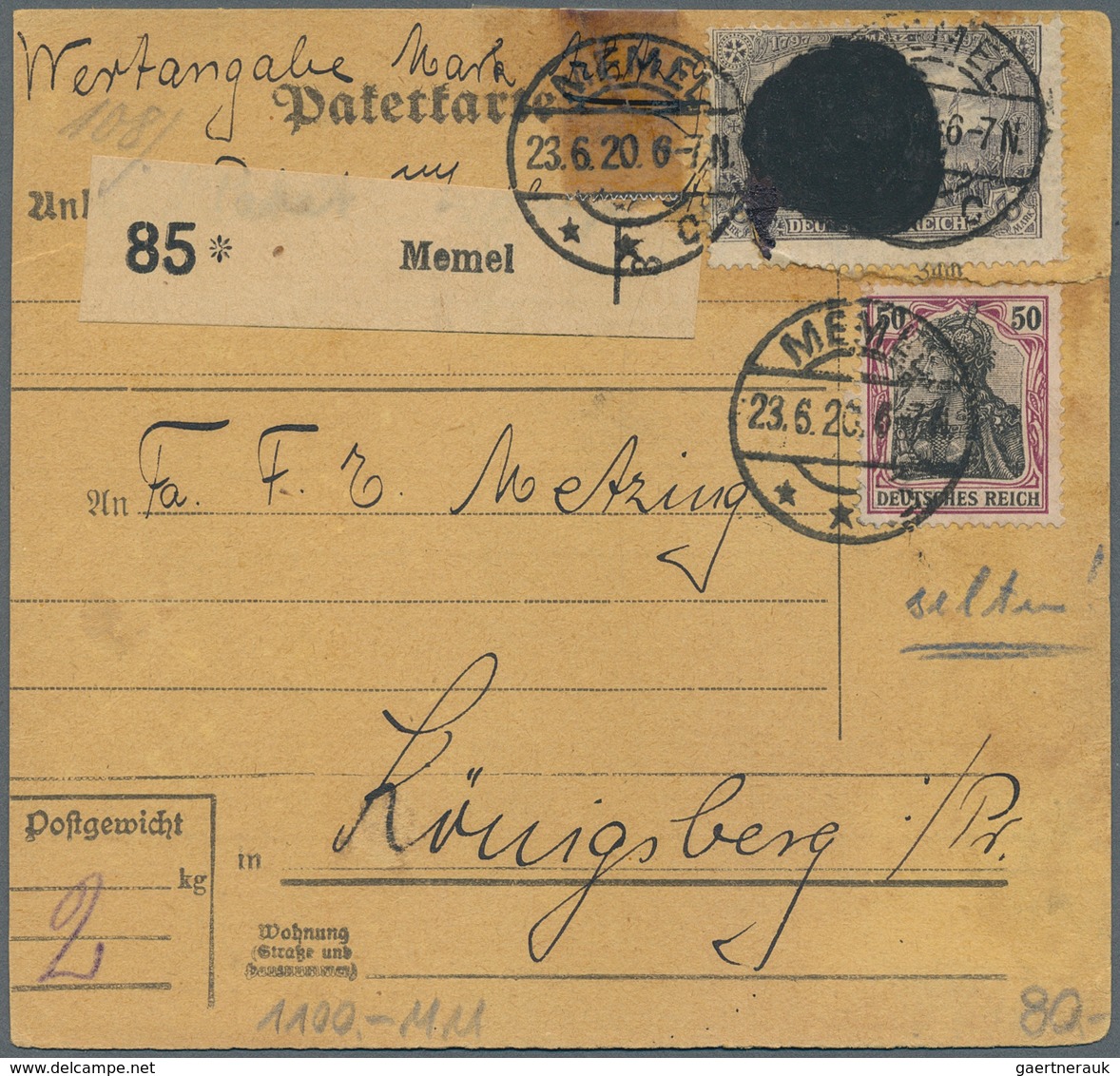 Deutsches Reich: 1915/1944 (ca.), Abwechslungsreicher Bestand Von Ca. 400 Belegen Der Gebiete Danzig - Collections