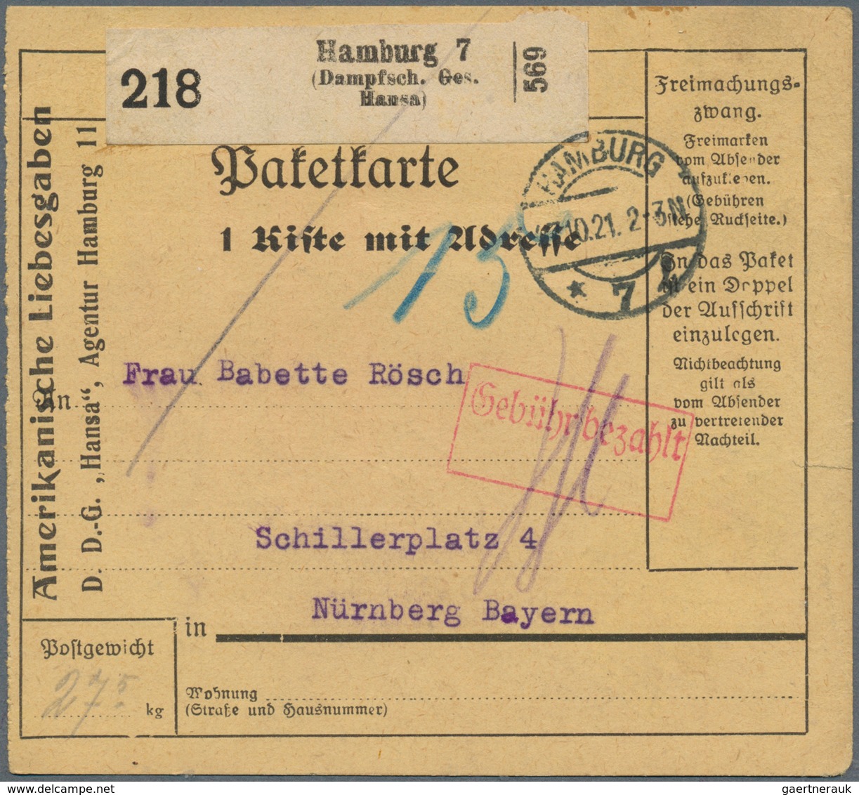 Deutsches Reich: 1916/1922, Interessanter Posten Von über 100 Paketkartenstammteilen, Dabei Feldpost - Collections