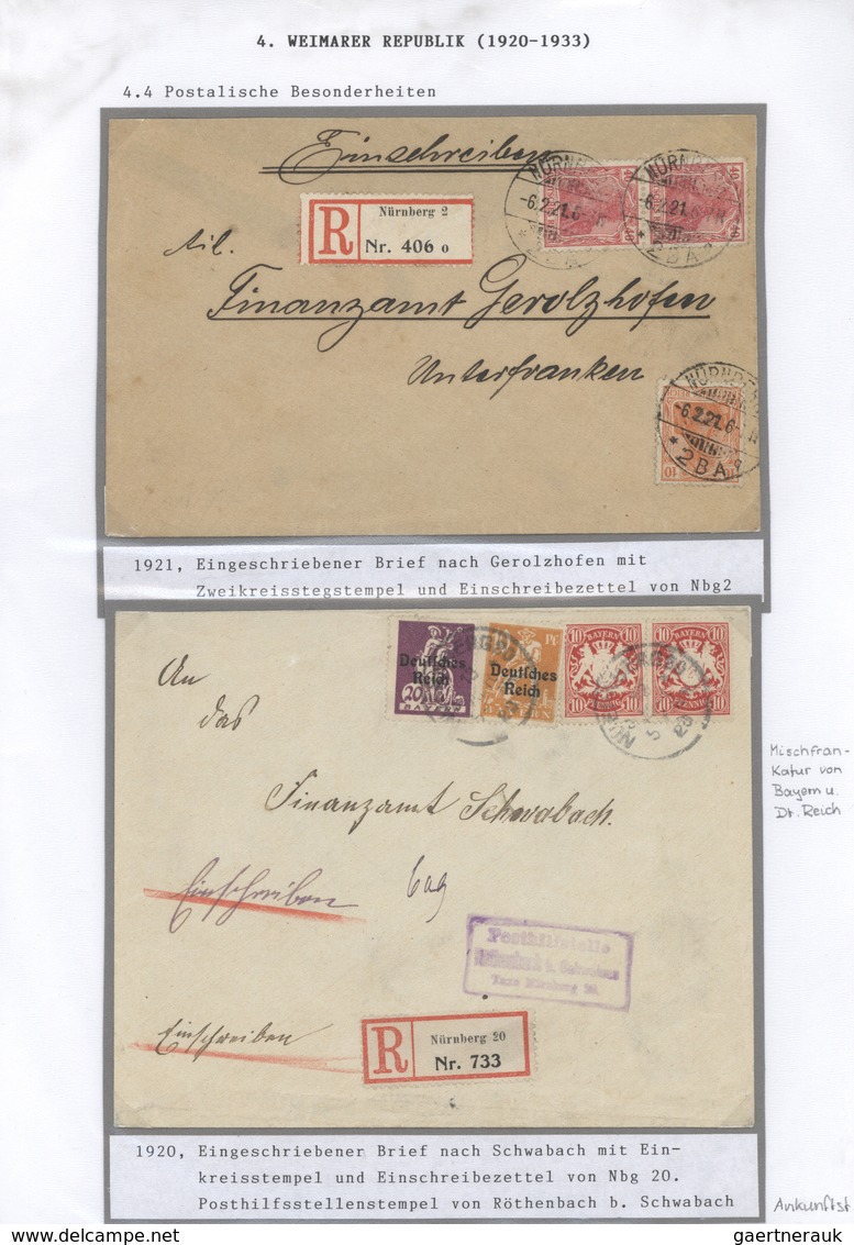 Deutsches Reich: 1920/1948 Ca., Marken Und Poststempel Am Beispiel Einer Heimatsammlung Nürnberg, Ab - Collections