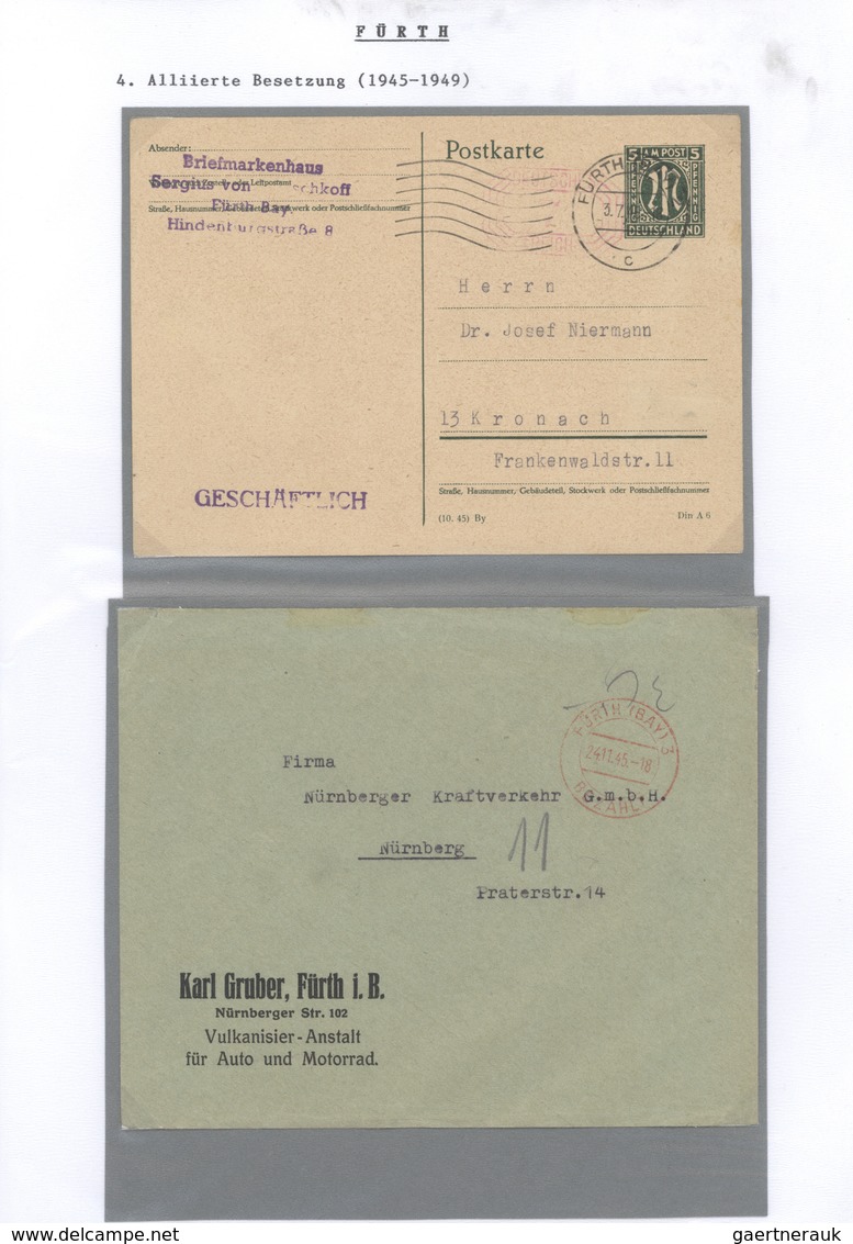 Deutsches Reich: 1920/1960 Ca., Marken Und Poststempel Am Beispiel Einer Heimatsammlung Fürth I.B., - Collections