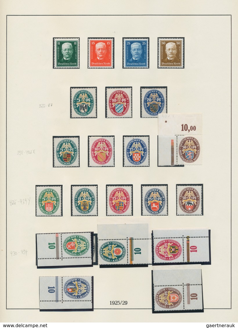 Deutsches Reich: 1923/1945, In Den Hauptnummern überkomplette, Praktisch Ausschließlich Postfrisch G - Collections