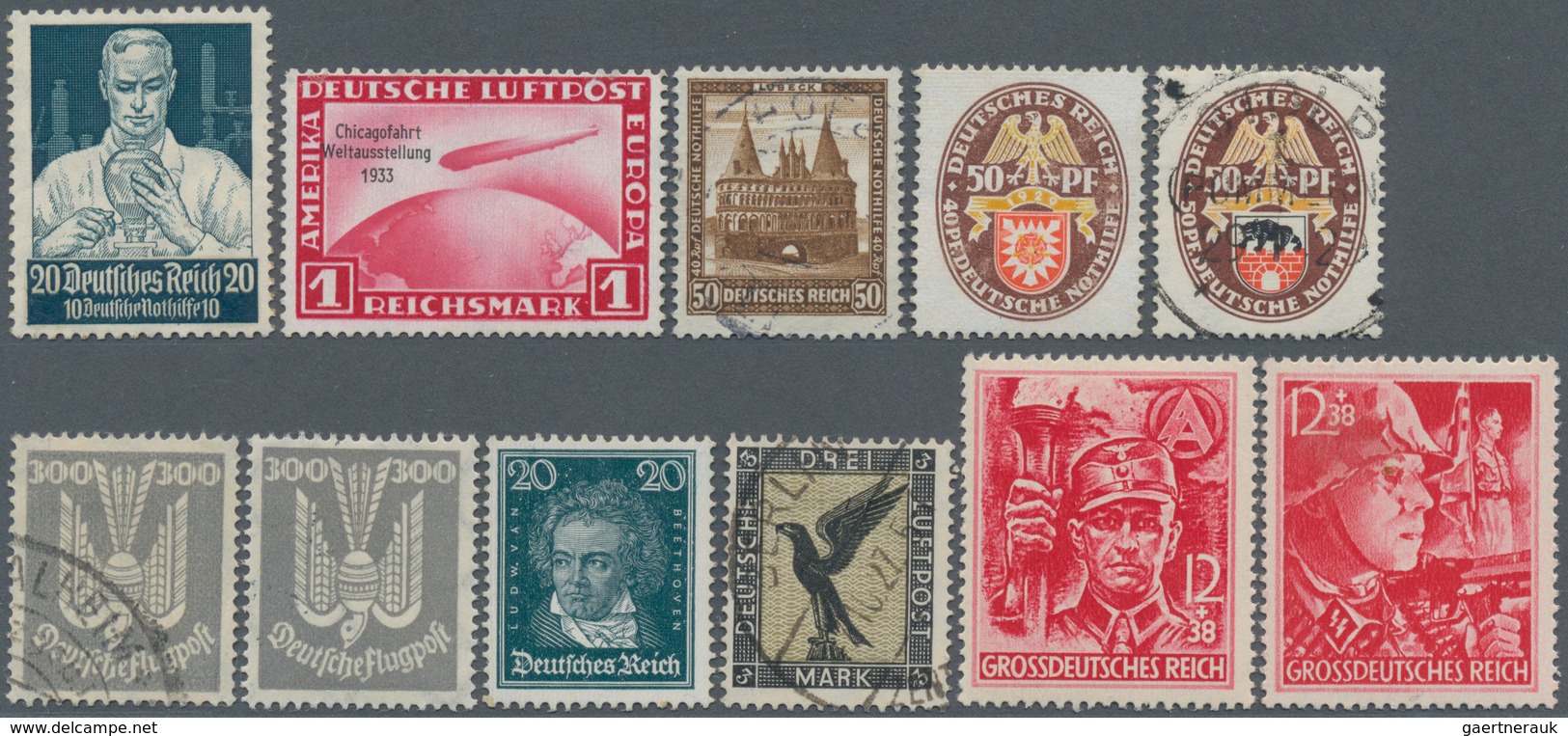 Deutsches Reich: 1924/1945 (ca.), Partie Von Ca. 280 Briefmarken, Blöcken Und Ganzen Sätzen Verkaufs - Collections