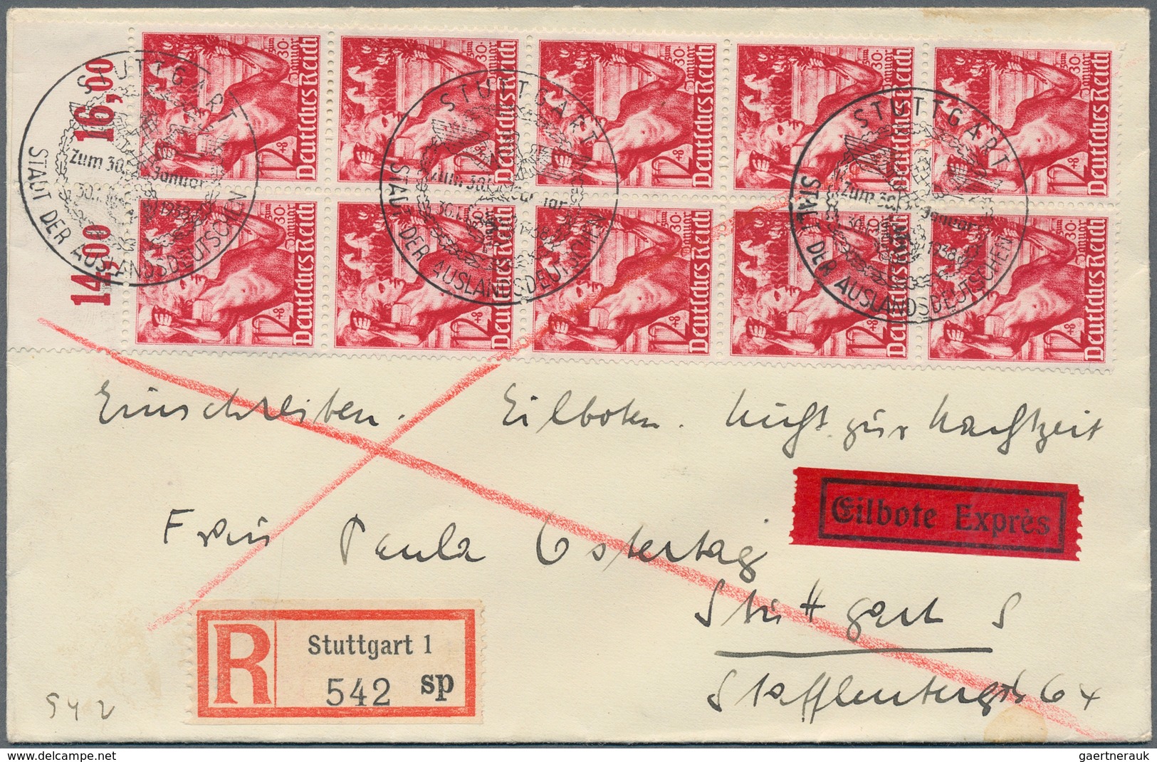 Deutsches Reich: 1931/1944, Interessanter Posten Mit 135 Briefen, Karten, Ganzsachen, Privatganzsach - Collections