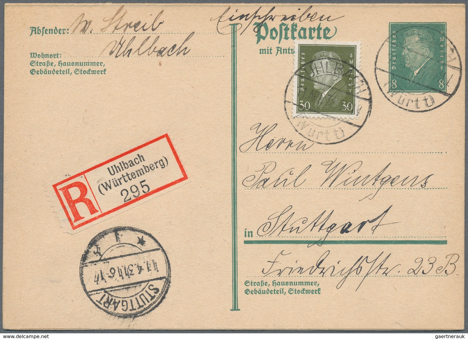 Deutsches Reich: 1931/1944, interessanter Posten mit 135 Briefen, Karten, Ganzsachen, Privatganzsach