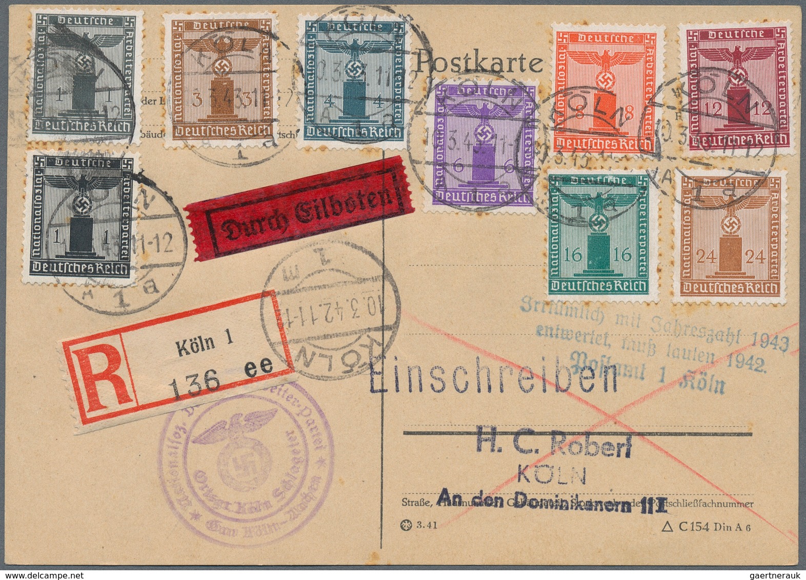 Deutsches Reich: 1931/1944, interessanter Posten mit 135 Briefen, Karten, Ganzsachen, Privatganzsach