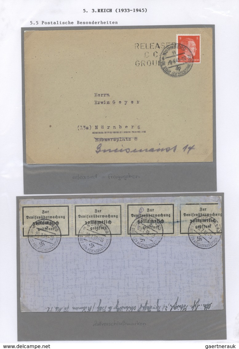 Deutsches Reich: 1933/1945, Heimatsammlung "NÜRNBERG" Mit Einigen Hundert Briefen, Karten Und Ganzsa - Collections