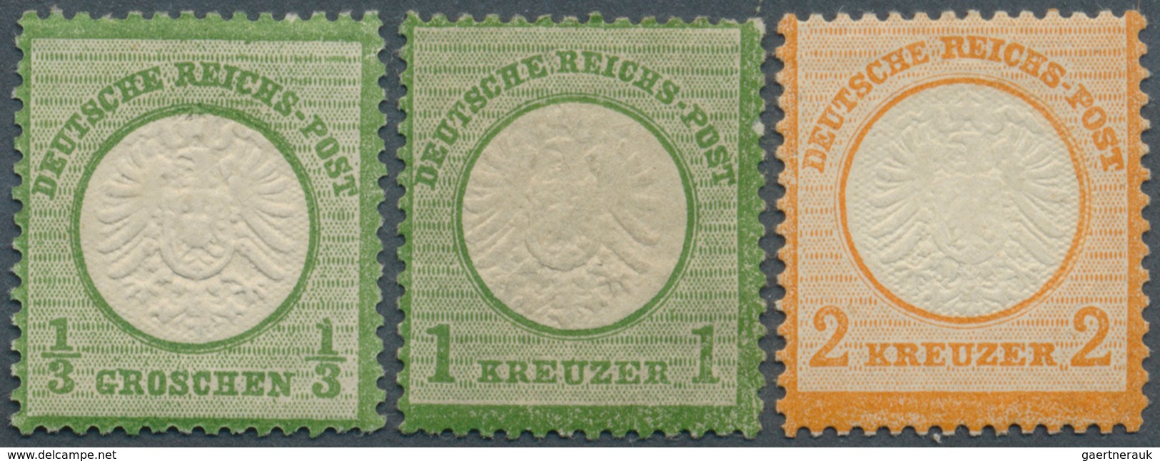 Deutsches Reich - Brustschild: 1872, Ungebraucht Partie Von 14 Werten Großer Schild, Dabei 1/3 Gr. I - Collections