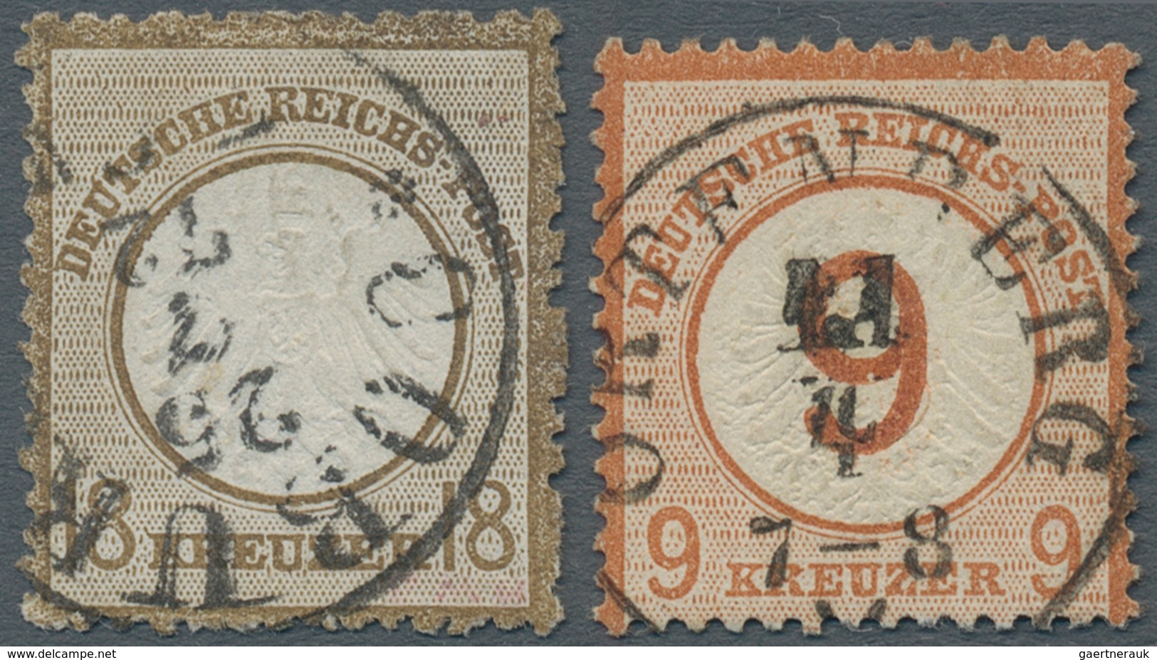 Deutsches Reich - Brustschild: 1872/1874, Lot Von Vier Marken: MiNr. 1 Auf Unkompletter Karte, 11 Mi - Colecciones