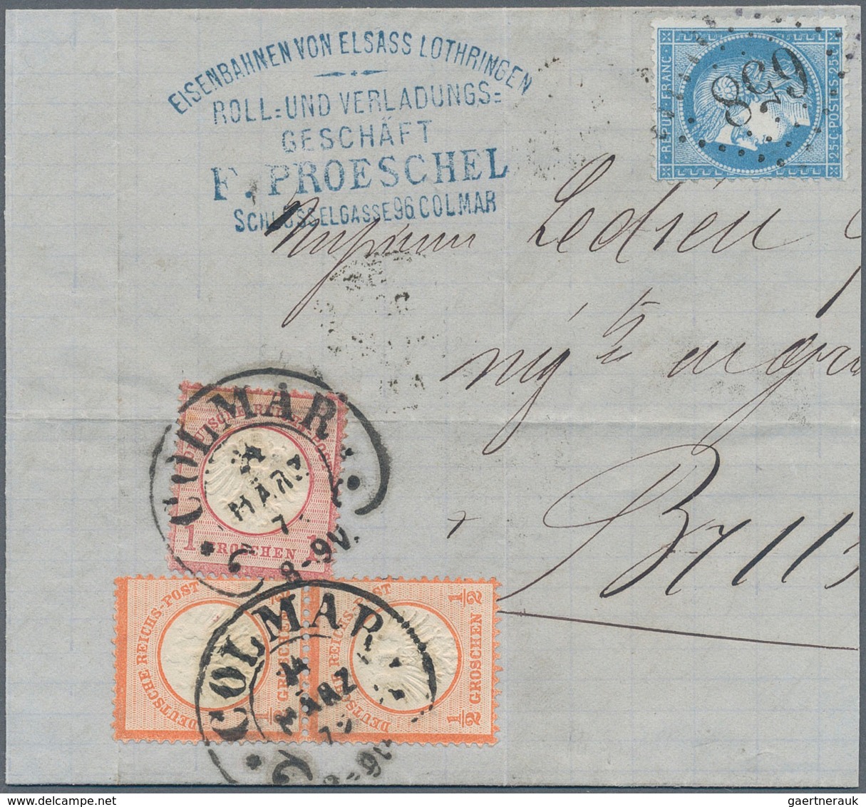 Deutsches Reich - Brustschild: 1872/1874, Reichhaltiger Posten Von Rund 140 Belegen, Dabei Farb- Und - Sammlungen