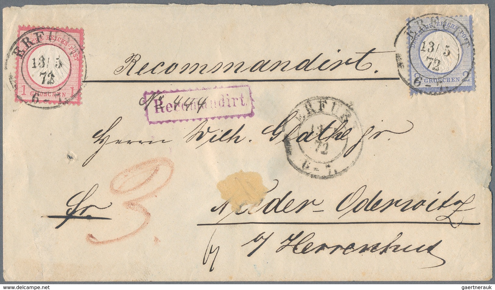 Deutsches Reich - Brustschild: 1872/1874, Reichhaltiger Posten Von Rund 140 Belegen, Dabei Farb- Und - Collections