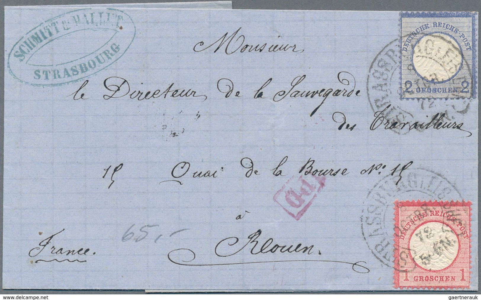 Deutsches Reich - Brustschild: 1872/1874, reichhaltiger Posten von rund 140 Belegen, dabei Farb- und