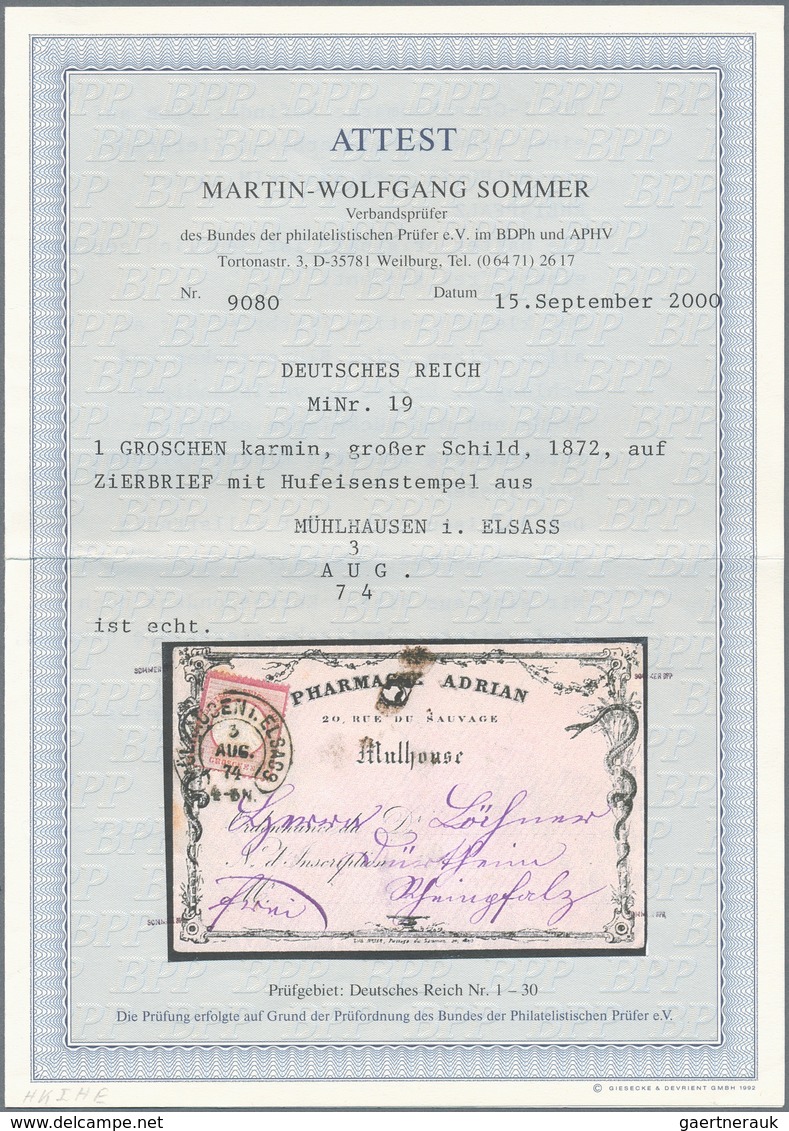 Deutsches Reich - Brustschild: 1872/1874, reichhaltiger Posten von rund 140 Belegen, dabei Farb- und