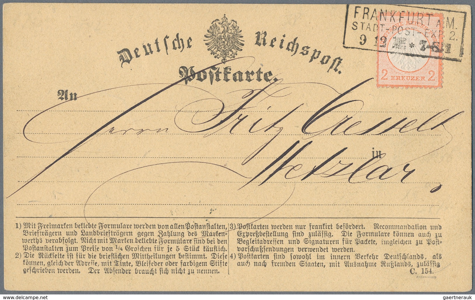 Deutsches Reich - Brustschild: 1872/1874, reichhaltiger Posten von rund 140 Belegen, dabei Farb- und