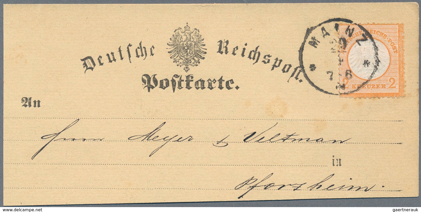 Deutsches Reich - Brustschild: 1872/1874, reichhaltiger Posten von rund 140 Belegen, dabei Farb- und