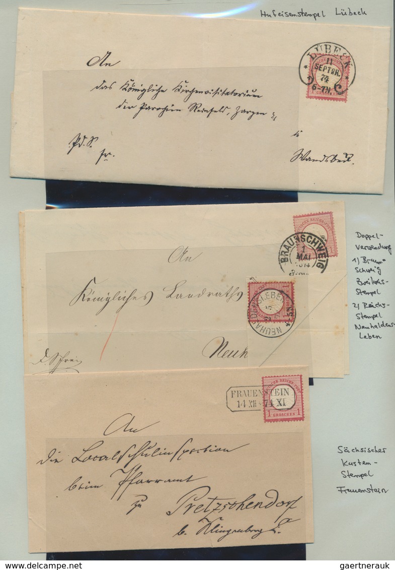 Deutsches Reich - Brustschild: 1872/1874, Sammlung von ca. 130 Briefen/Karten, dabei gute Stempelvie