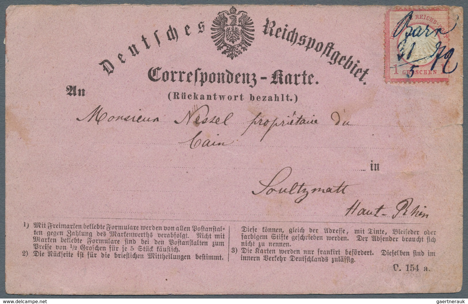 Deutsches Reich - Brustschild: 1872/1876, Brustschild/Pfennige, Partie Von Neun Briefen Und Karten, - Collections