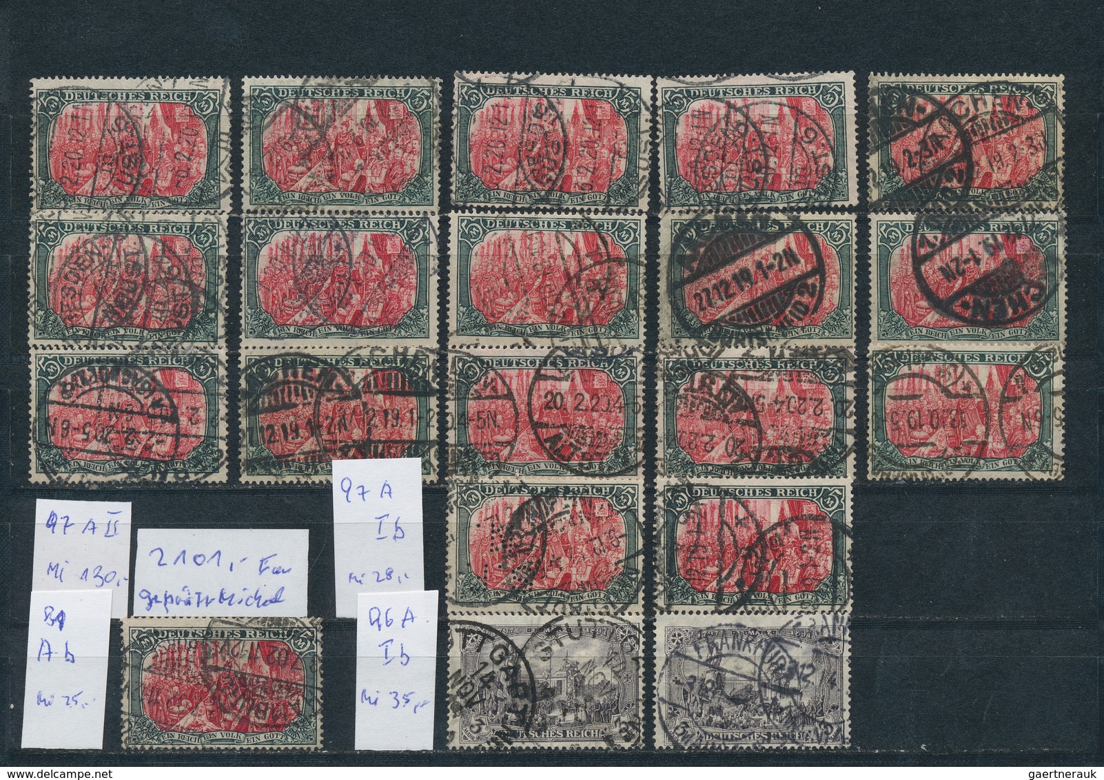 Deutsches Reich - Germania: 1902/1916, 20 Freimarken "Repräsentative Darstellungen Des Deutschen Kai - Collections