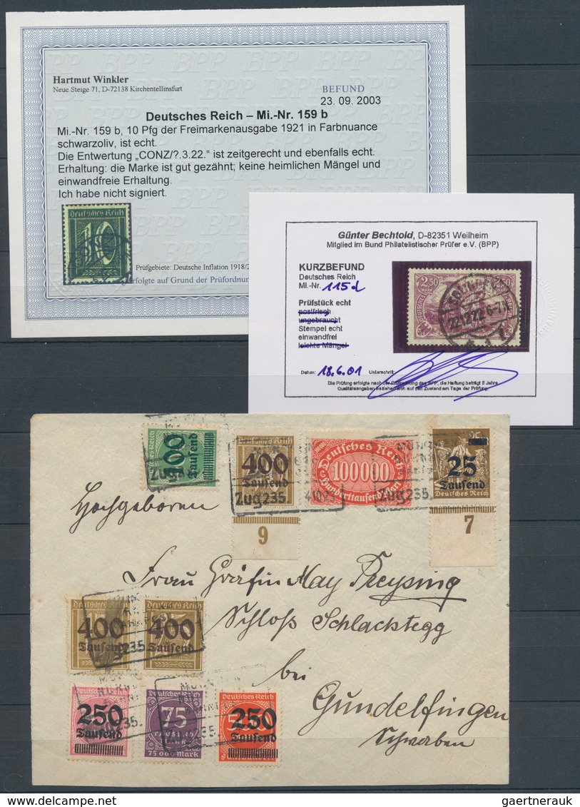 Deutsches Reich - Inflation: 1916/1923, Saubere Gestempelte Sammlung Von Geprüften Marken, Dabei Etl - Collections